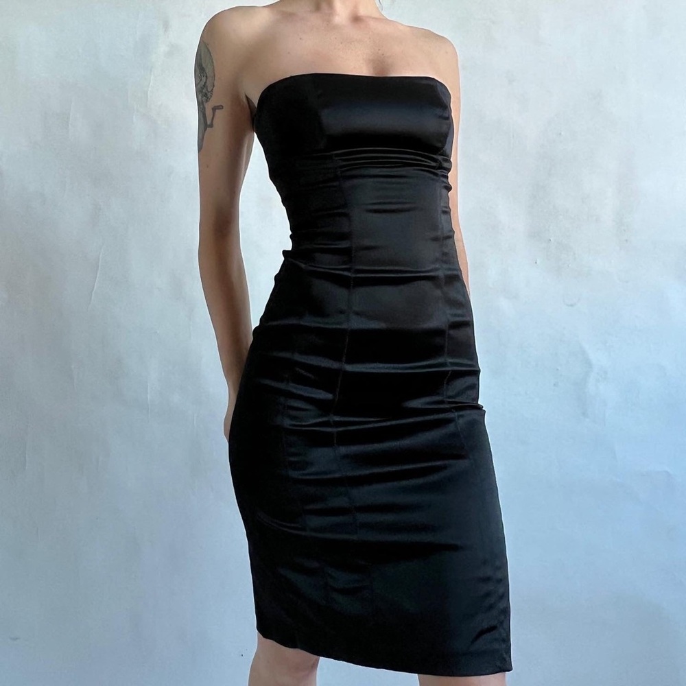 BEBE SATIN TUBE DRESS